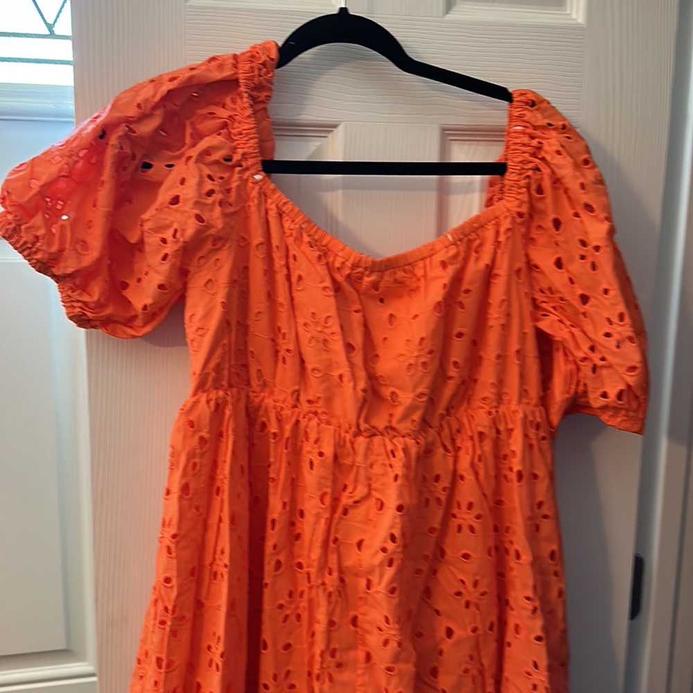 SOLD OUT ONLINE PRICE FIRM ELOQUII Eyelet Tie Front Maxi Dress - Picture 9 of 11